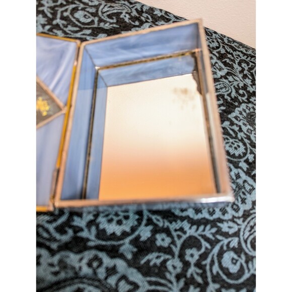 Vintage Stained Glass and Pressed Flower Jewelry Box - Picture 3 of 8